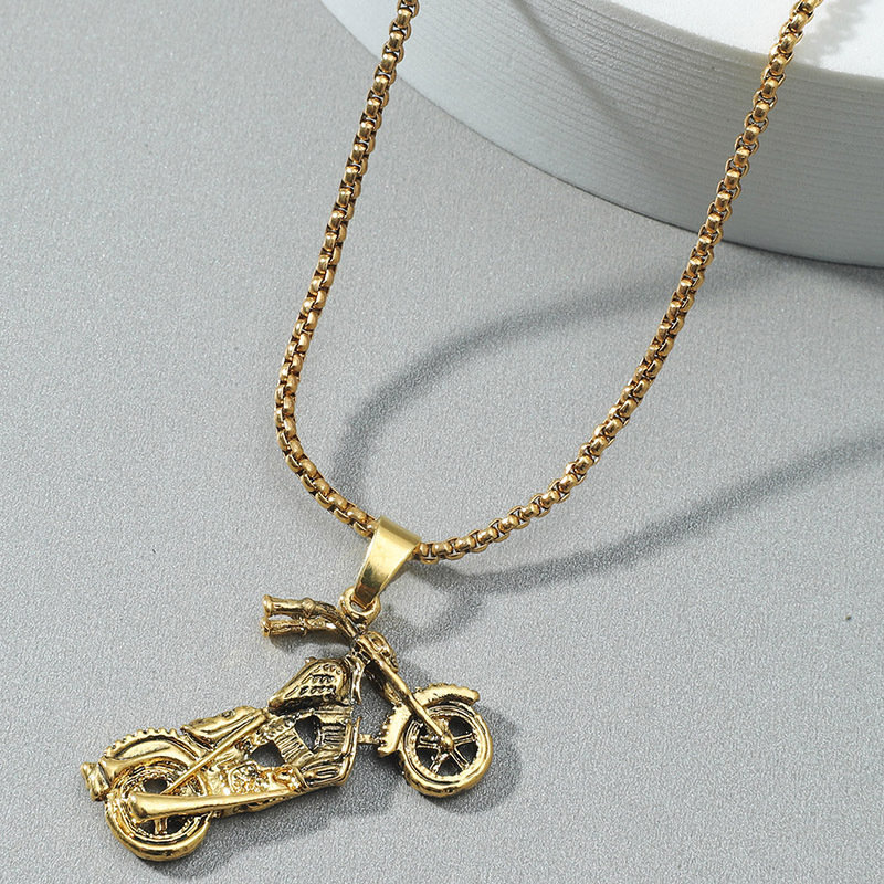 Skull Motorcycle Pendant Punk Style Necklace Wholesale Jewelry Nihaojewelry display picture 2