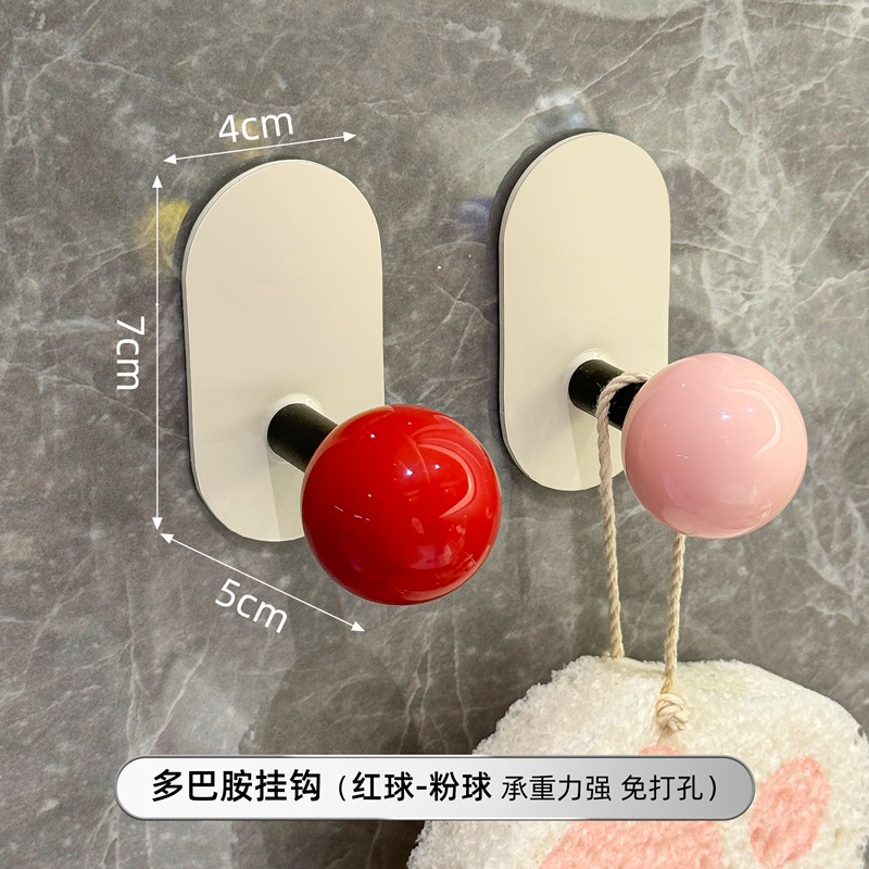 Gancho para baño Gancho para ropa que no deja marcas detrás de la puerta de viscosa de carga fuerte sin perforación Gancho para toallas en la pared del baño