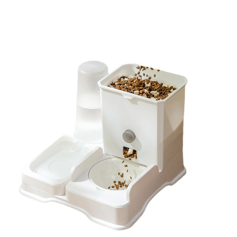 Transfronteriza gato y perro alimentador automático de agua potable integrado gato mascota dispensador de agua potable doble tazón de cerámica de gran capacidad