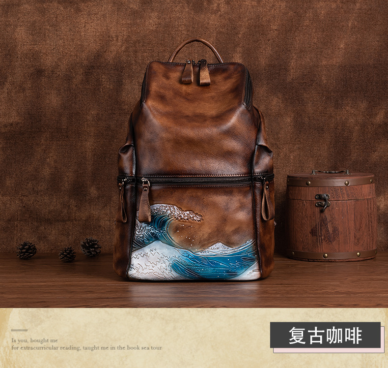 Ba lô nữ phong cách Hàn Quốc dung tích lớn màu retro phai — Màu nâu cổ điển, Màu đen cổ điển, Cà phê cổ điển chi tiết 10