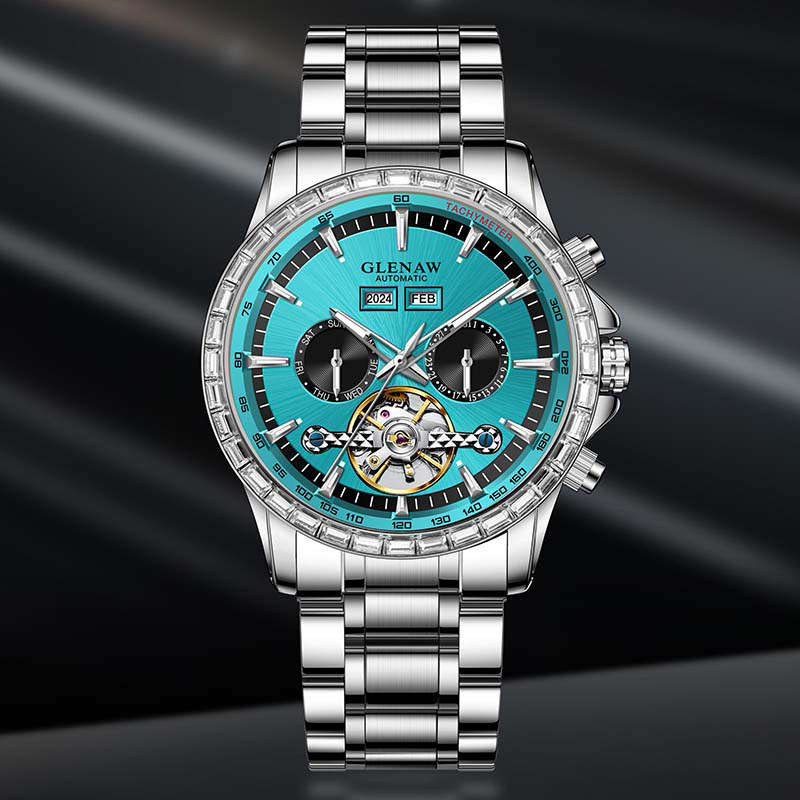 Cross-Border Supply of Fully Automatic Waterproof Luminous Perpetual Calendar Mechanical Watch Fashion Trendy High-End Men's Watch 8692