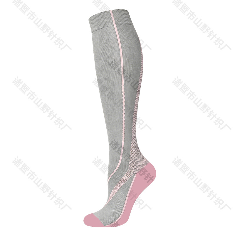 Más de 200 modelos de calcetines deportivos de compresión de nailon 200N para mujer, ideales para saltar la cuerda y correr, y calcetines de compresión elásticos largos para hombre.