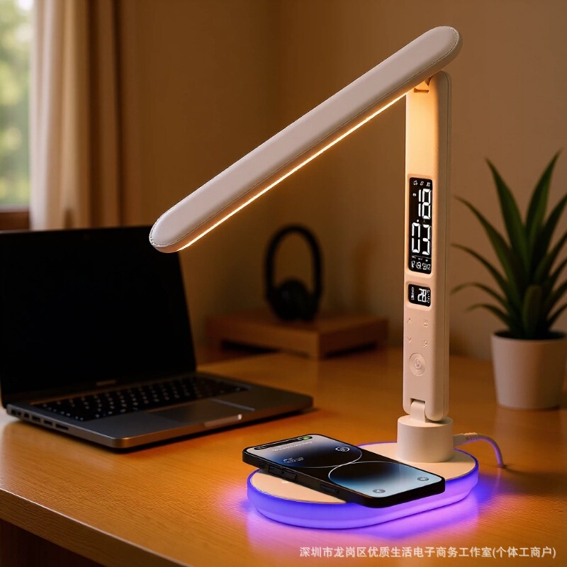 New Wireless Charging Desk Lamp with Clock Student Eye Protection Lamp Aa Grade American Long Arm Desktop Foldableing Desk Lamp Lighting New Wireless Charging Desk Lamp with Clock Student Eye Protection Lamp Aa Grade American Long Arm Desktop Foldableing Desk Lamp Lighting
