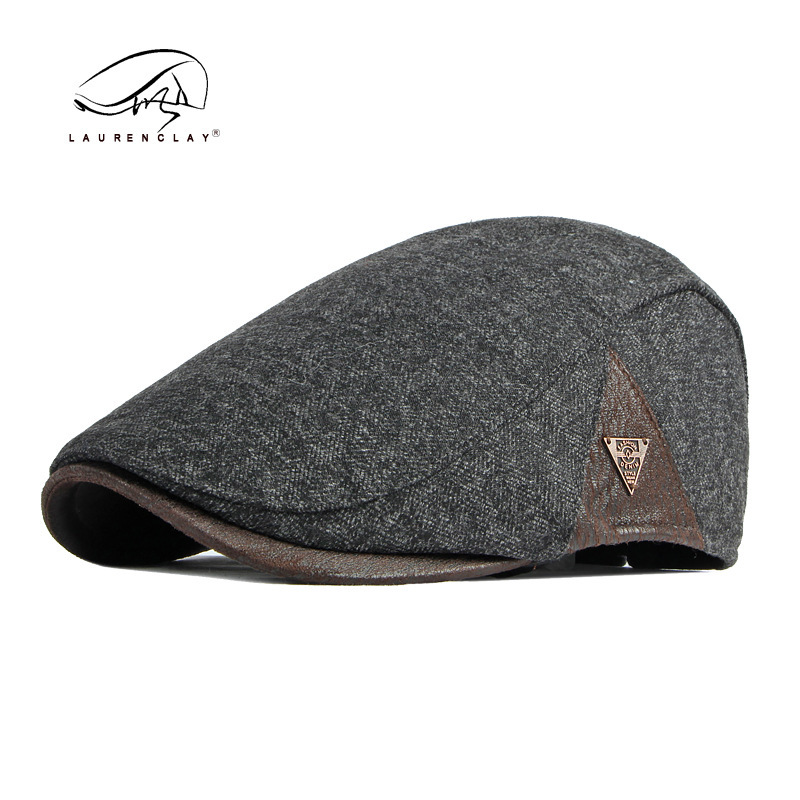 Korean-Style Fashion Hats for Men, Autumn and Winter Thickened Warm Baseball Caps, Women's Artistic Forward Hats, Berets, Men's British Retro Hats