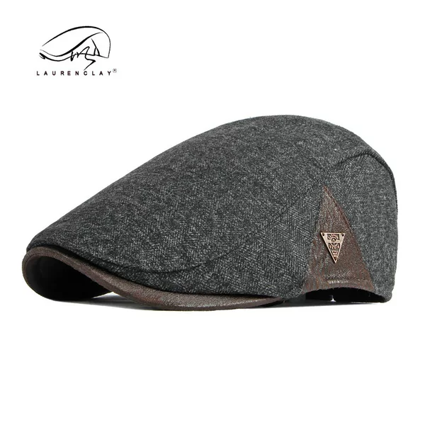 Korean-Style Fashion Hats for Men, Autumn and Winter Thickened Warm Baseball Caps, Women's Artistic Forward Hats, Berets, Men's British Retro Hats