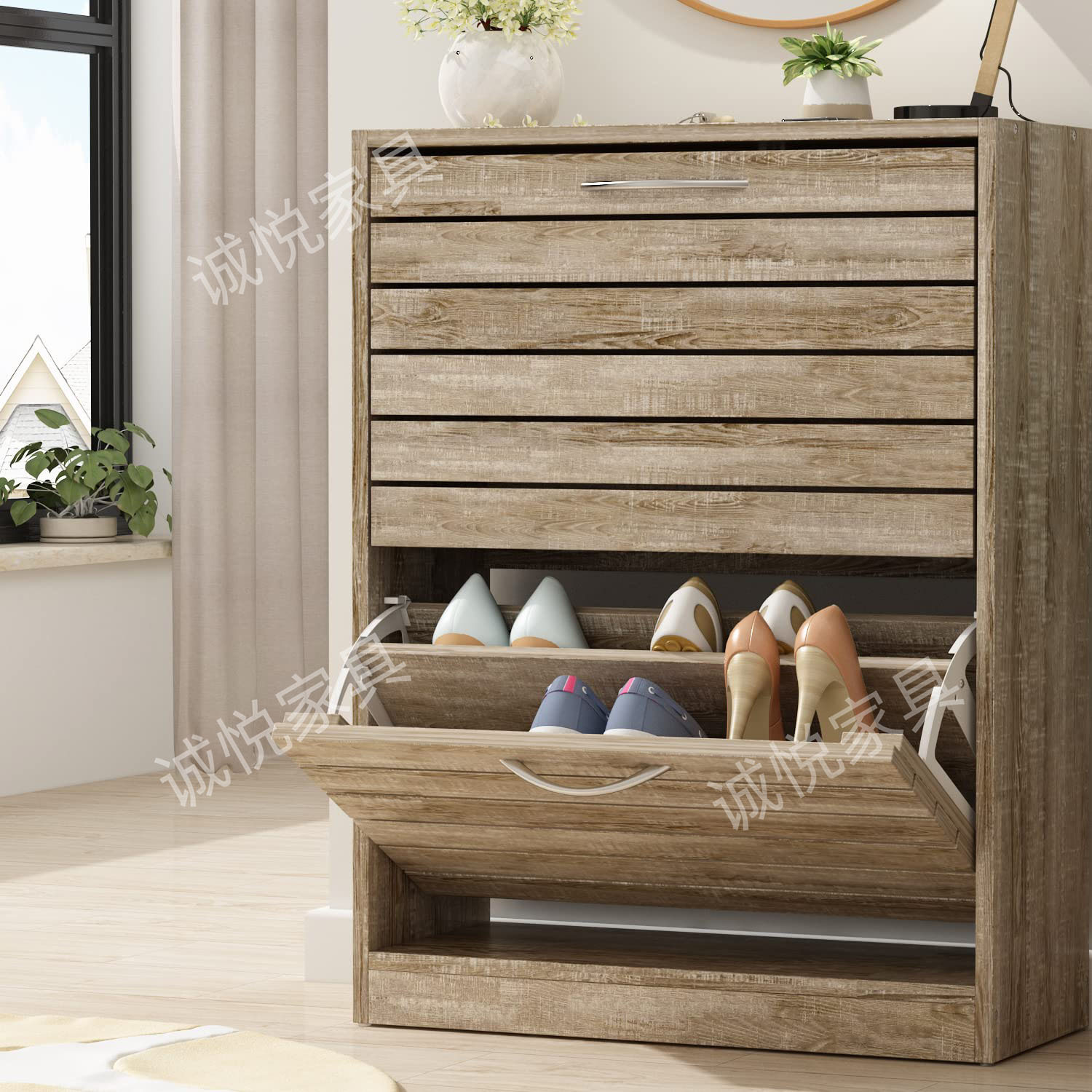 Gabinete de zapatos Amazon tablero muebles transfronterizos muebles de entrada rack de zapatos caliente capacidad de gabinete de zapatos gran rack de zapatos fábrica al por mayor