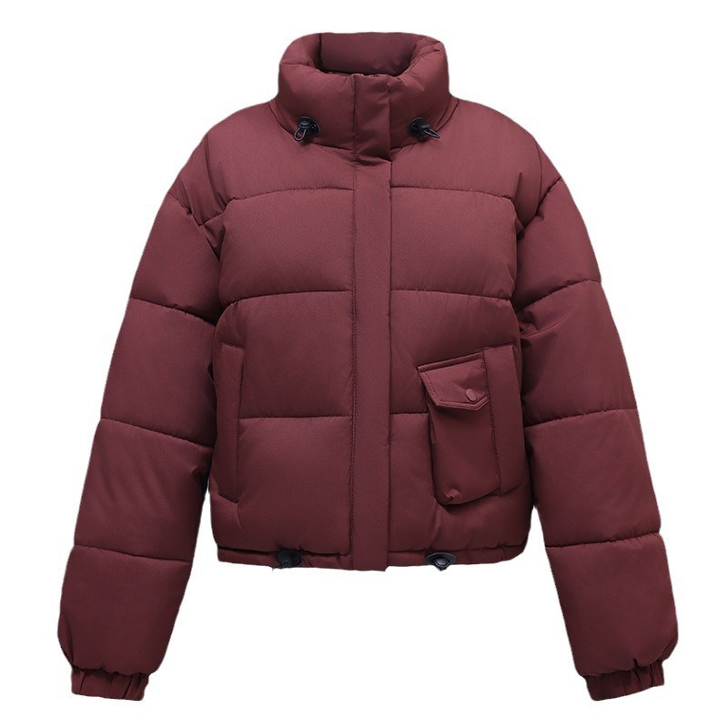 Invierno de nuevo estilo coreano de ropa de algodón caliente y gruesa de cuello corto de pan abrigo a prueba de viento pequeño estilo de moda image 6