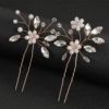 Summer hair accessory for bride, crystal from pearl, set, hair stick, 2022, 2 piece set