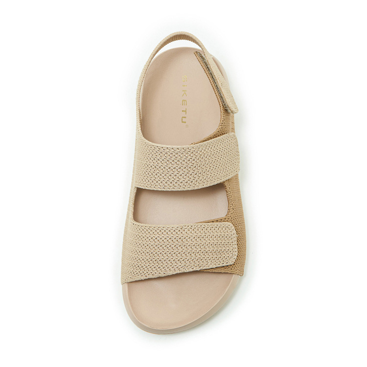 Dép sandal nữ quai chữ V đế mềm, quai dán đi biển — màu đen, màu hồng, màu kaki, màu mơ chi tiết 36