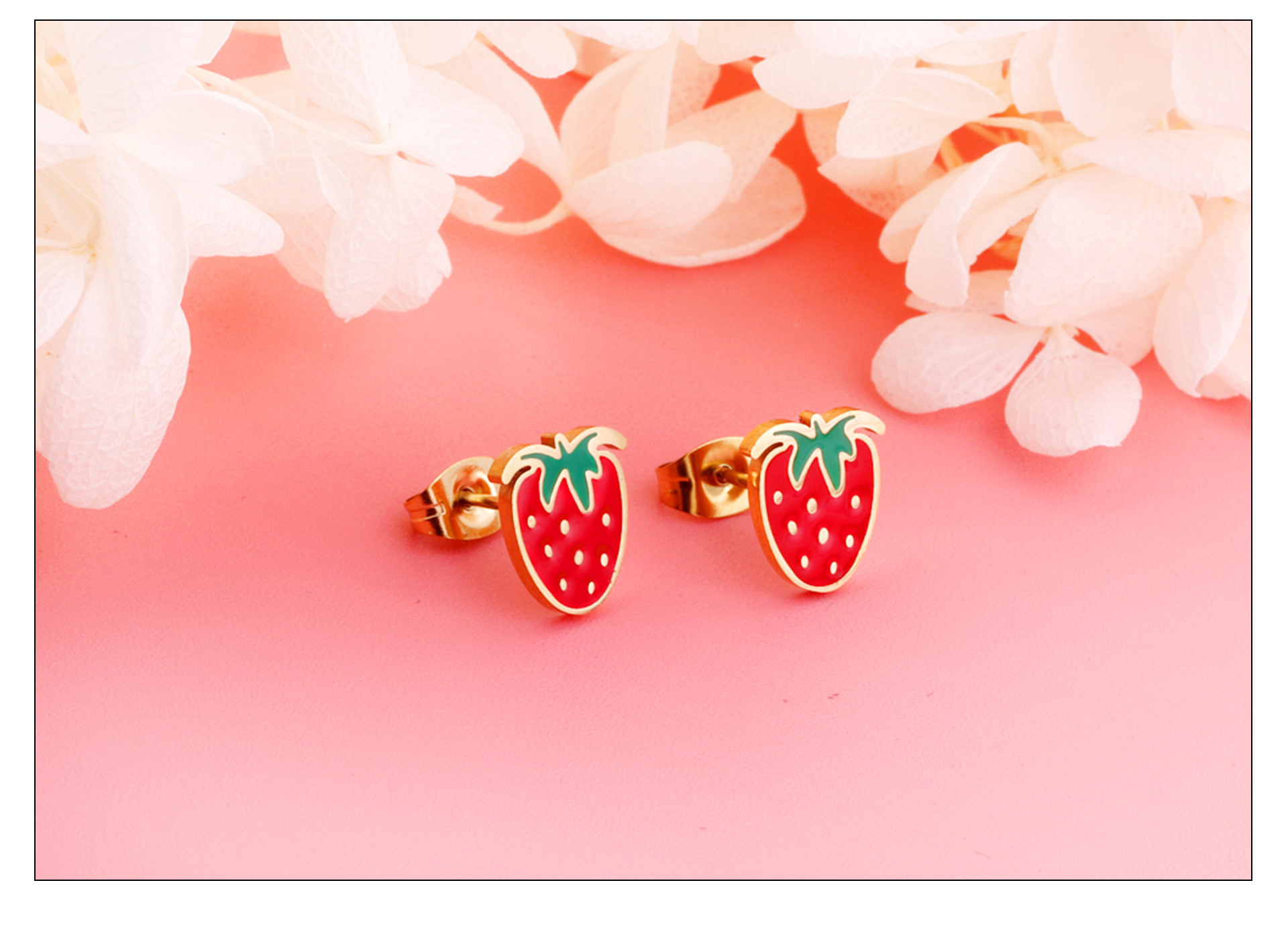 Cute Fruit Stainless Steel Ear Studs 1 Pair