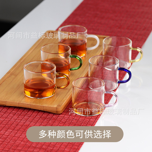 New tea cup, high borosilicate glass cup, office home cup, 6-color cup, coffee cup, water cup, juice cup