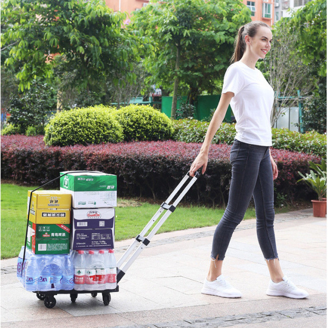 搬运折叠手推车搬家拉货平板车万向轮小拉车家用轻便推车静音