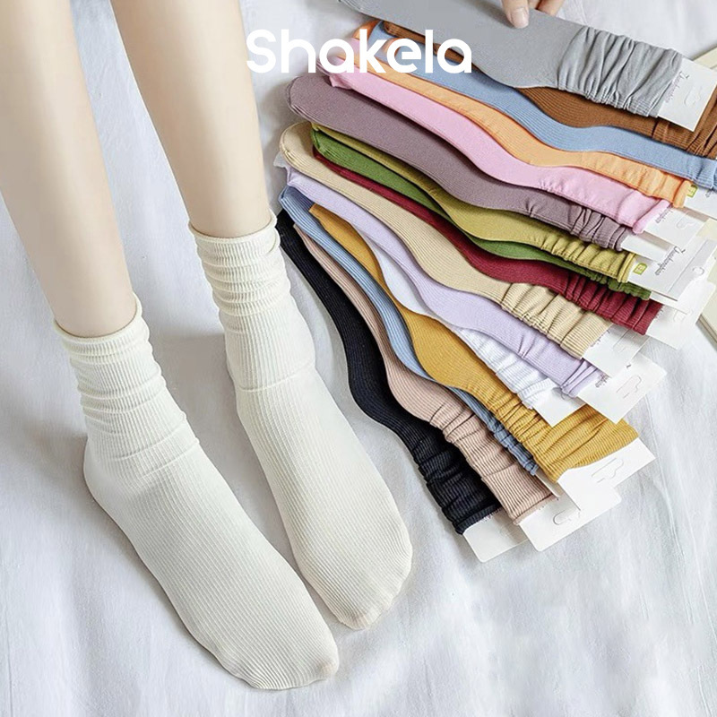 Mid-tube socks children's summer ultra-thin velvet pile socks trembling solid color ice socks white ice silk calf socks tide