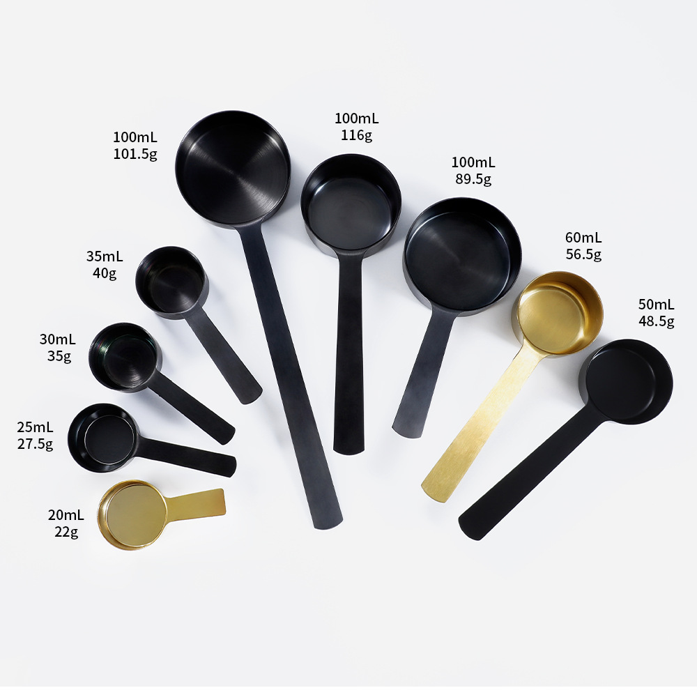Customized stainless steel cylindrical measuring spoon measuring spoon tool a variety of measurement scale logo can be customized color and LOGO