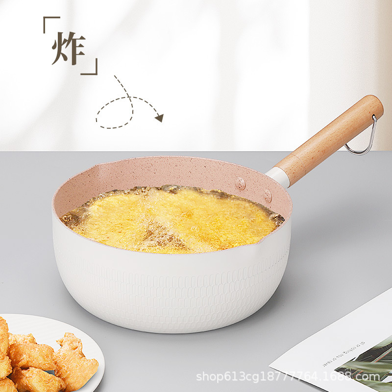 多機能雪平鍋日本製ノンスティック鍋インスタントラーメン調理ベビーフードサプリメント鍋家庭用小型スープ鍋麦飯石モデル|undefined
