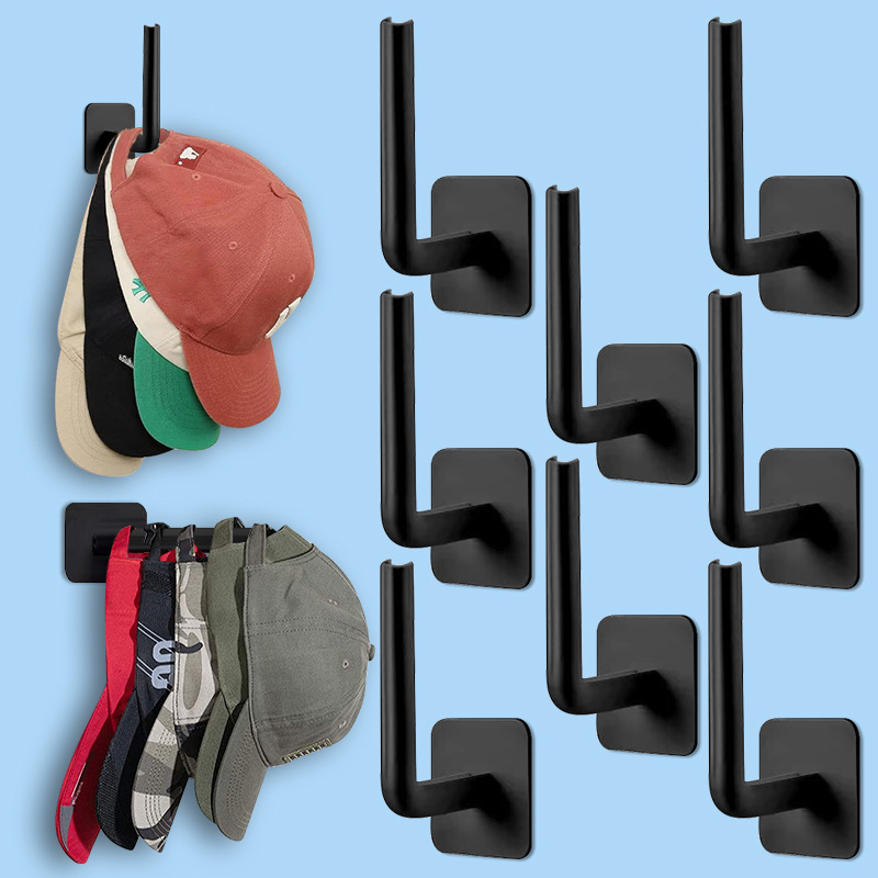 Cross-Border New L-Shaped Hat Hook Baseball Cap Hook Coat Hook Sticky Hook Traceless Punch-Free Simple Storage Multi-Function