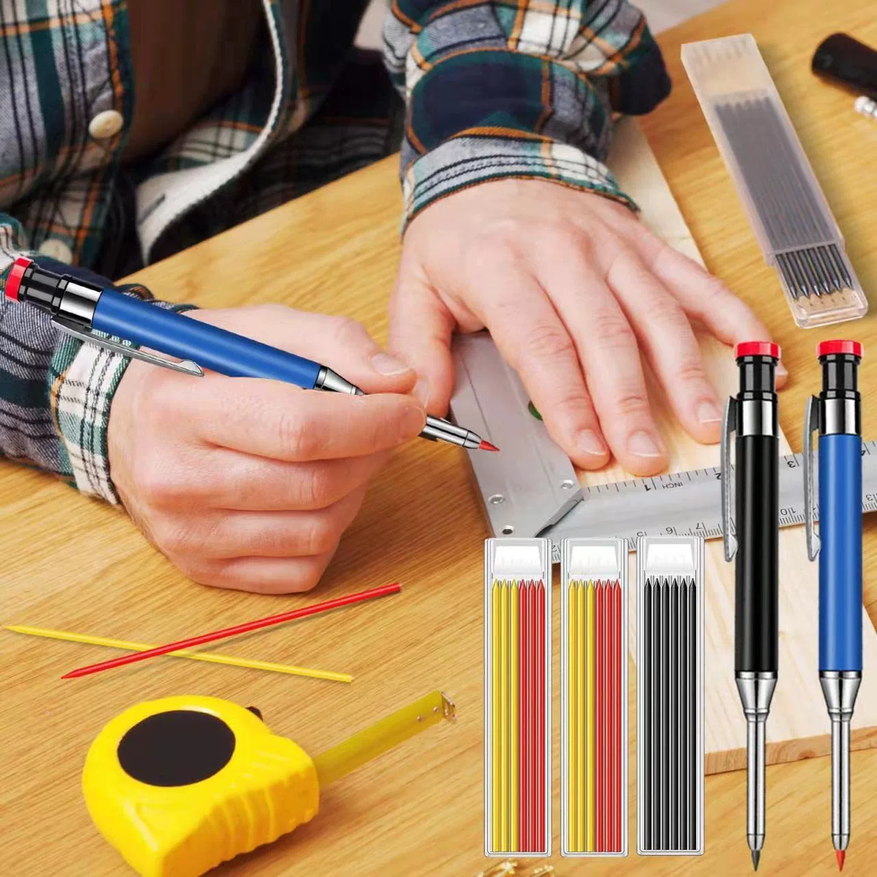 Carpentry, pencil, marker, small brush, new collection