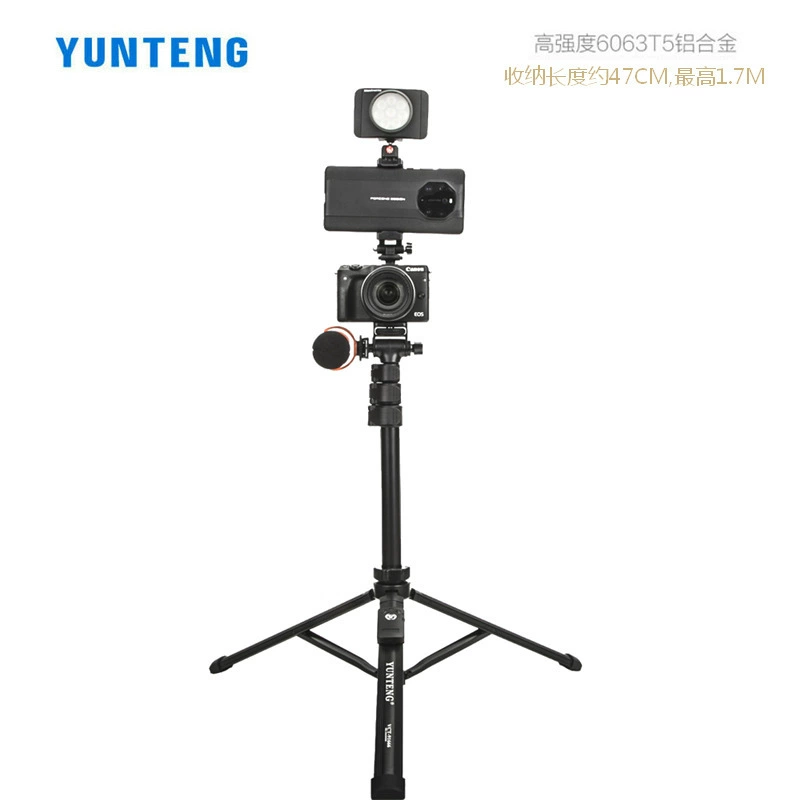 Штатив для камеры без зеркал Yunteng 91666L высотой 1,7 м, ручной холодный/горячий старт, селфи-палка для прямых эфиров