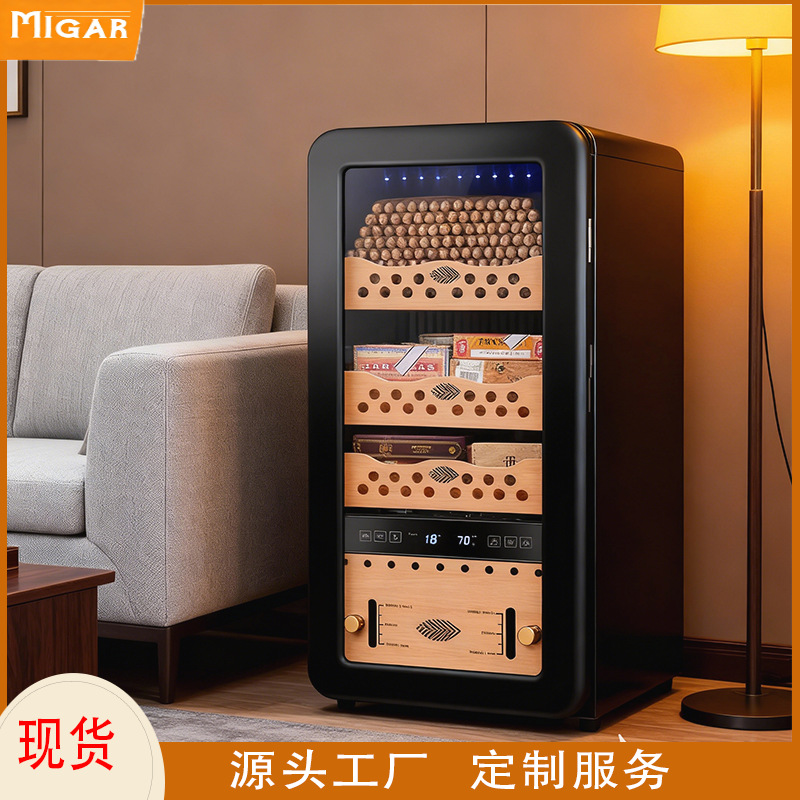 Meijia Manufacturer Direct Sales Compressor Cigar Cabinet with Temperature and Humidity Control Cedar Wood Drawer Constant Temperature and Humidity
