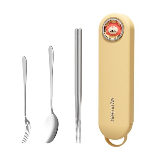 316 Stainless Steel Portable Utensils Set (Spoon, Fork, Chopsticks) - High-Quality, Student Travel Set, Cute and Stylish