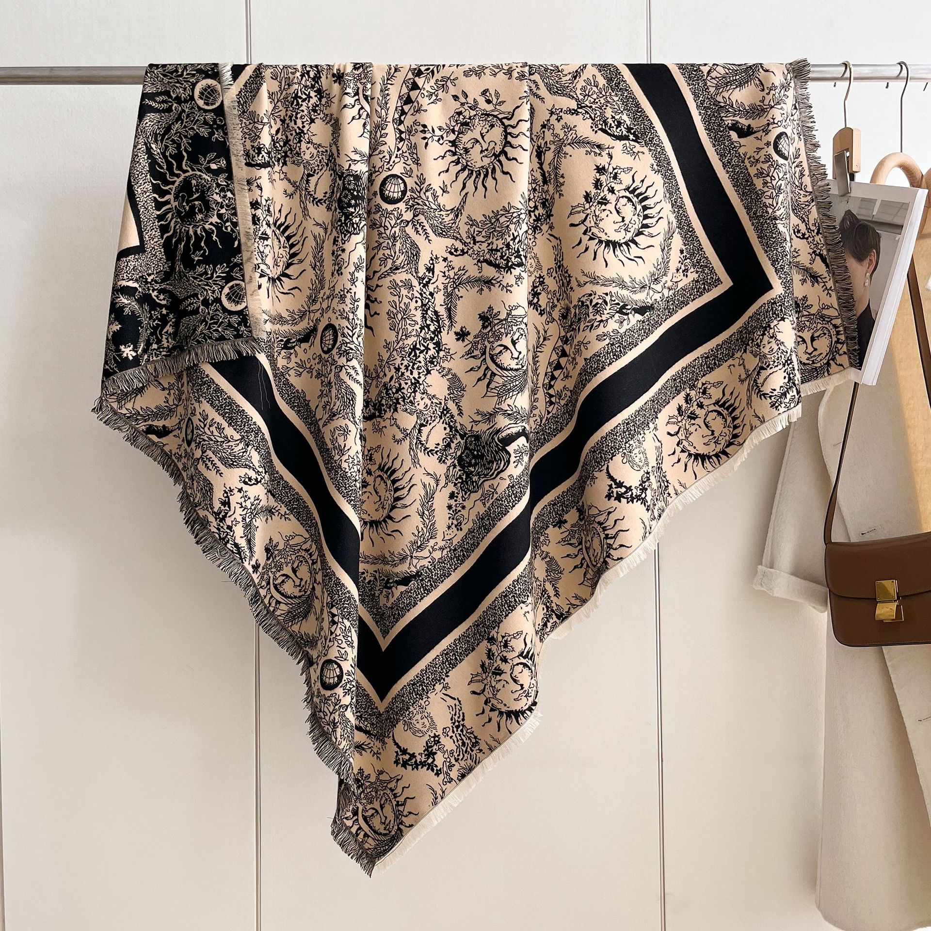 Nueva moda sol otoño invierno doble cara imitación de cachemir toallas elegantes versátiles collar abrigo abrigo chal