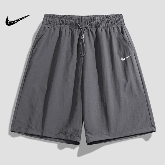 Summer Shorts Men's Loose Casual Shorts Breathable Sports Pants Street All-match Trendy Straight Quick-drying Mid-length Pants for Men