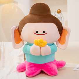 佛小伴莲花小佛文创纪念品发财莲花小佛毛绒挂件公仔书包包摆件