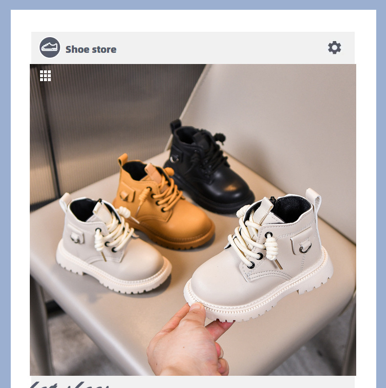 Barnskor i läder martin boots med mjuk sula för höst och vinter_voghion.com