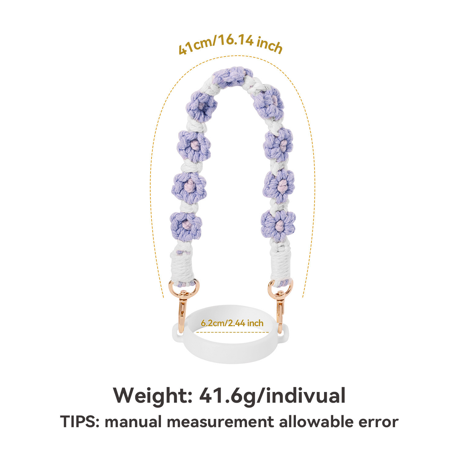 Amazon stanley pequeña margarita flor taza de agua cordón de grado alimenticio anillo de silicona cinturón de taza de agua portátil