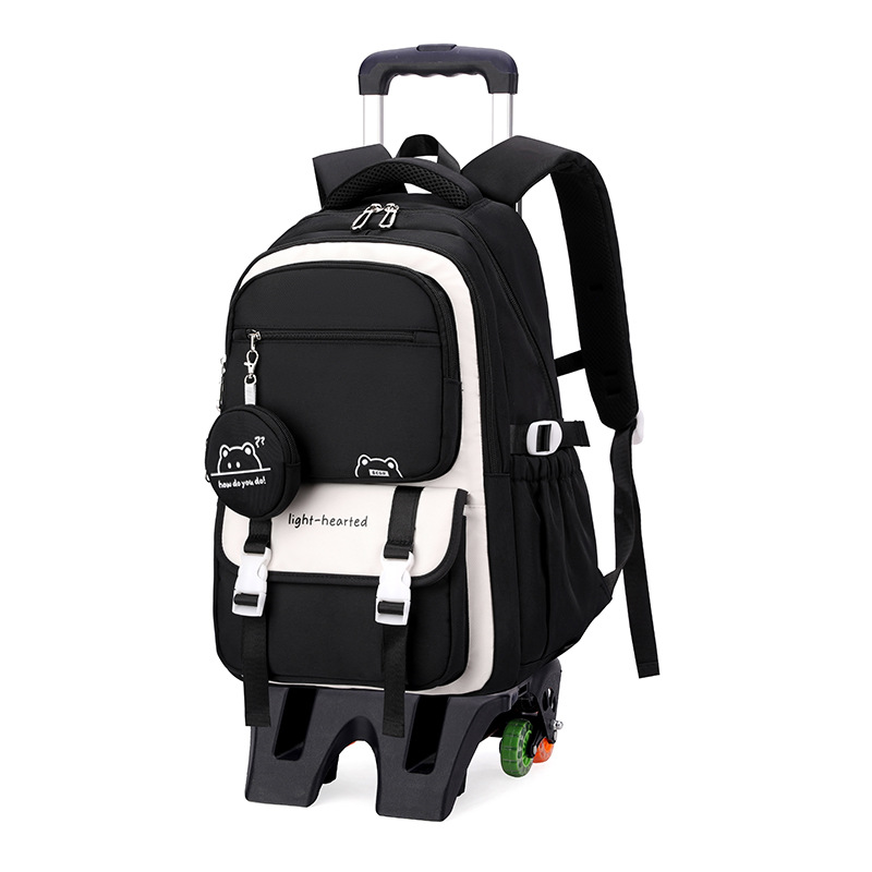 Mochila de tracción de pescado natural para estudiantes de secundaria de nicho multicapa de gran capacidad, mochila de tracción de hombro