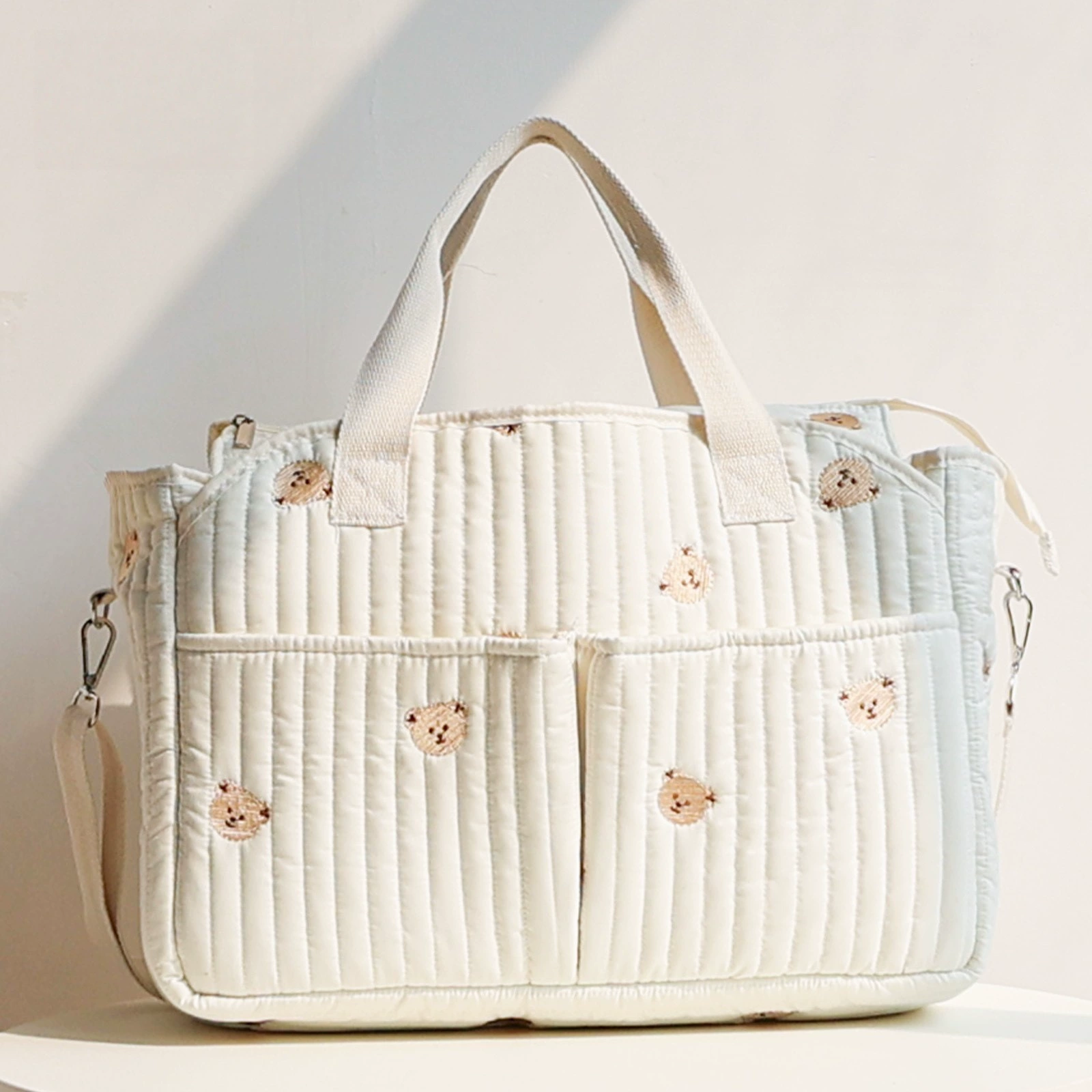 Новая стильная сумка для мамы с большой вместимостью, сумка для прогулок с ребенком, сумка для хранения, многофункциональная сумка через плечо для подгузников.