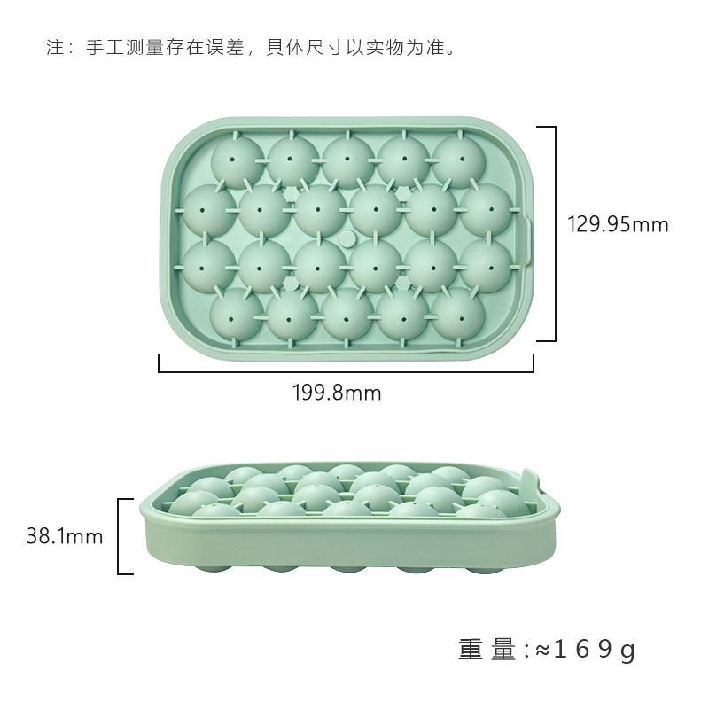 22 molde de hockey sobre hielo caja de hielo bandeja de hielo cubo de hielo hogar silicona haciendo prensado esférico herramienta abrasiva almacenamiento caja de hielo