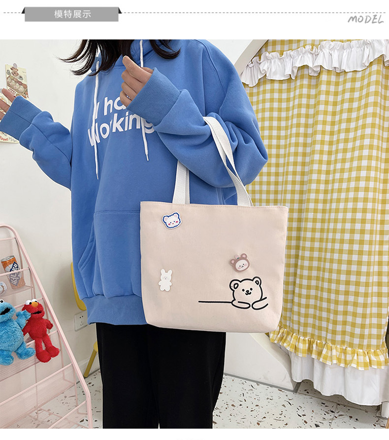 2022 New Japanese-style ins fresh and clean shopping storage bags, lunch boxes, bento bags, girls' handbags, canvas bags Item Picture
