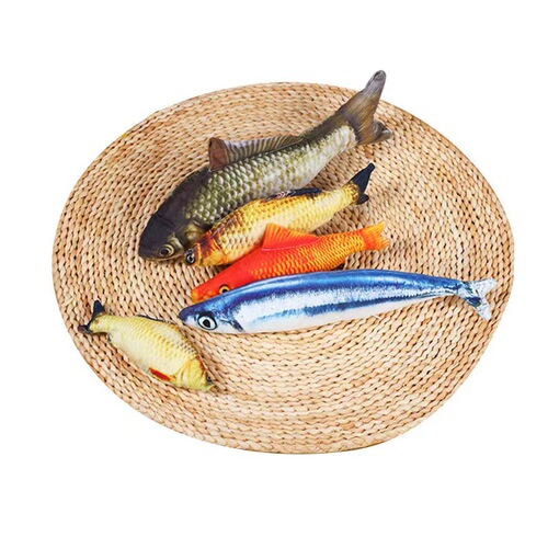 Pet supplies simulated fish toy for cats, plush cat supplies, catnip fish cushion, factory wholesale