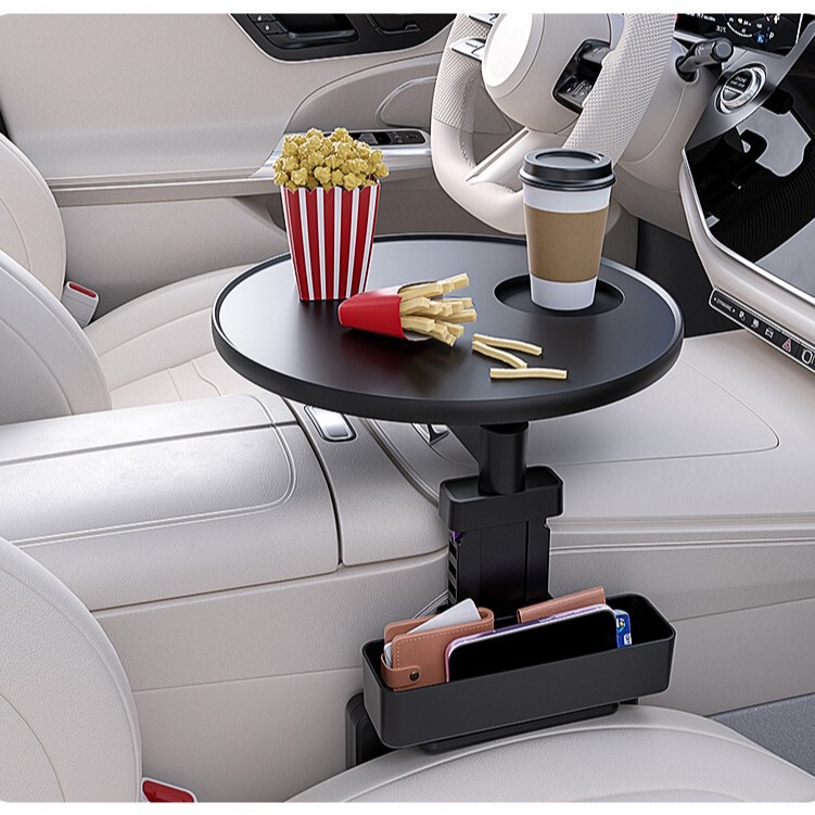 Multifunctional Car Table 360 ° Rotating and expandable floating dining tray for car's driver and passenger side cup holders and dining table
