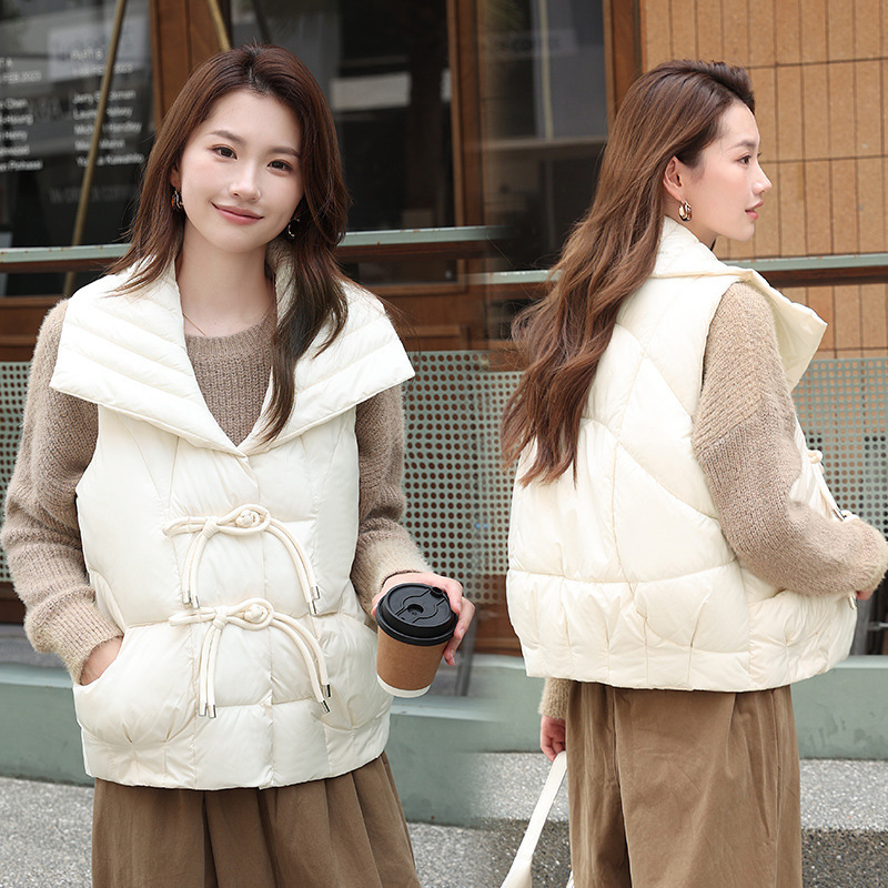 Comercio exterior estilo nacional chaleco de mujer corto 2025 invierno nuevo chaleco de hombro pequeño chaleco de algodón chaqueta de clip de caballo transfronterizo