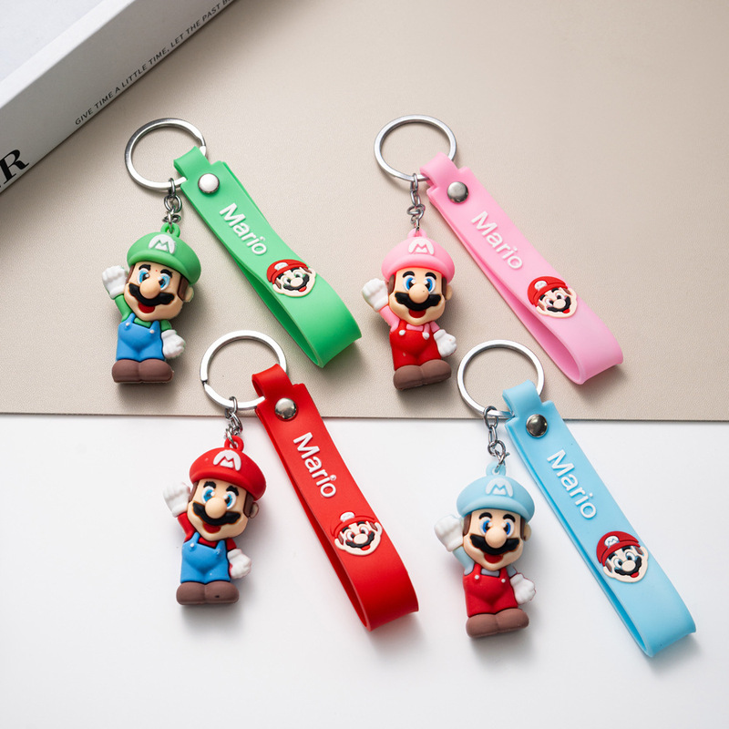 Cartoon Super Mario Mushroom Head Keychain Creative Car Keychain Doll Machine Pendant Small Gift Cartoon Super Mario Mushroom Head Keychain Creative Car Keychain Doll Machine Pendant Small Gift