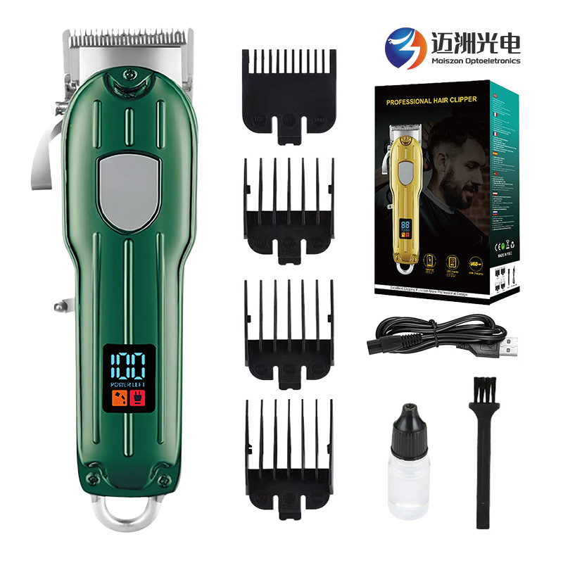 Cortadora de Pelo Recargable con Batería de Litio, Éxito de Ventas Transfronterizo, con Pantalla LCD para Uso Doméstico y en Salón, Cortadora de Pelo Eléctrica Profesional