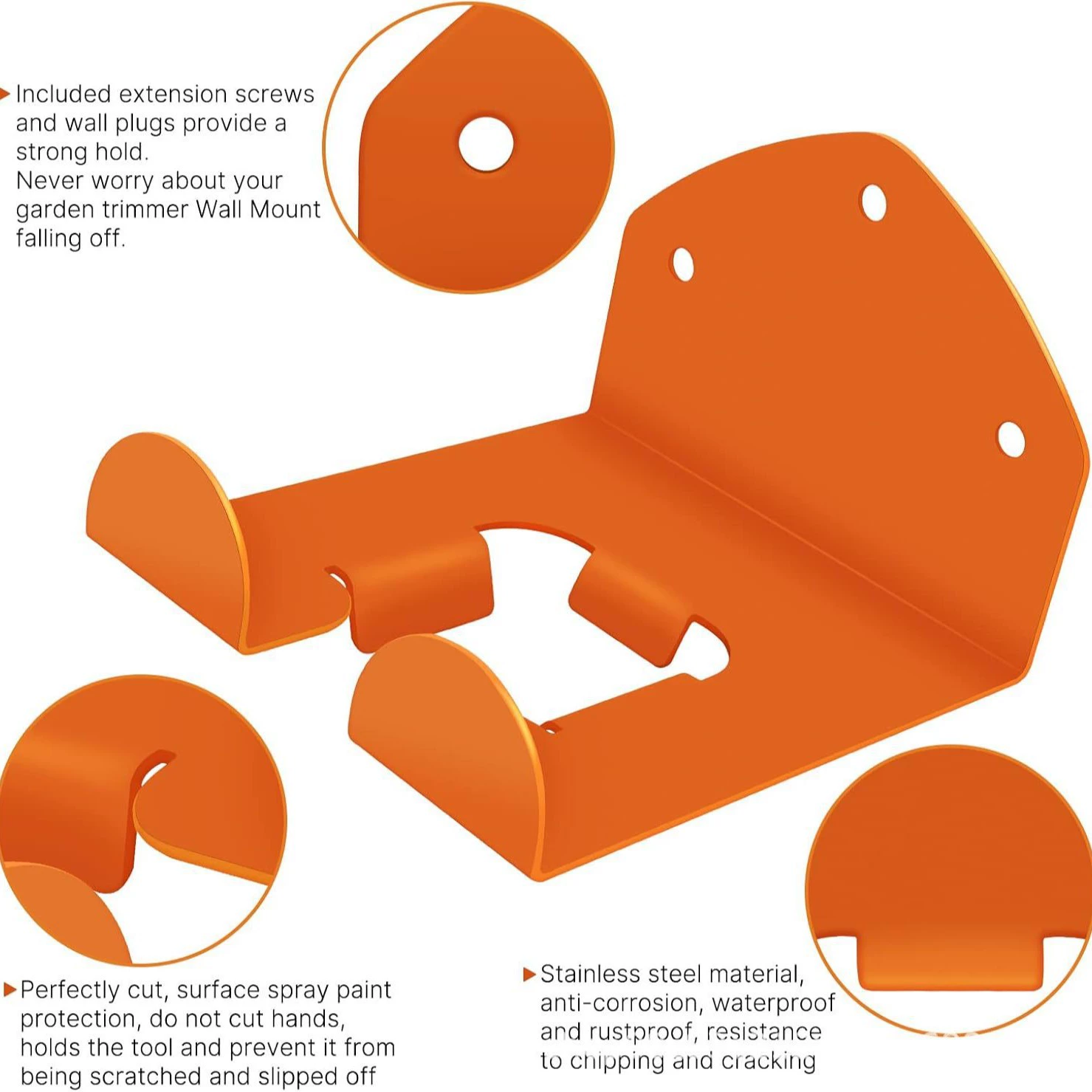 Настенная вешалка для хранения гаража Flexi Rods — держатель садового инструмента для триммера для газона, зеленый
