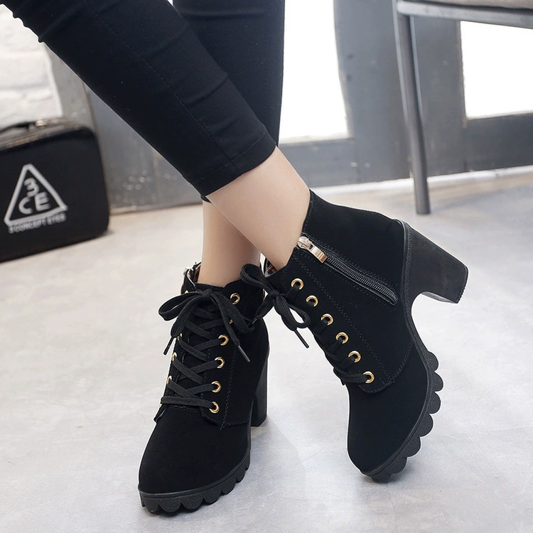 High low boots platform for leisure with zipper, wholesale