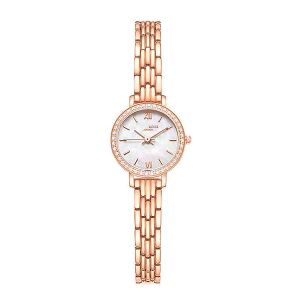 Reloj de mujer Correa delgada reloj de oro pequeño temperamento simple pequeña esfera decoración blanco fritillary nicho de mujer reloj de lujo ligero Mujer