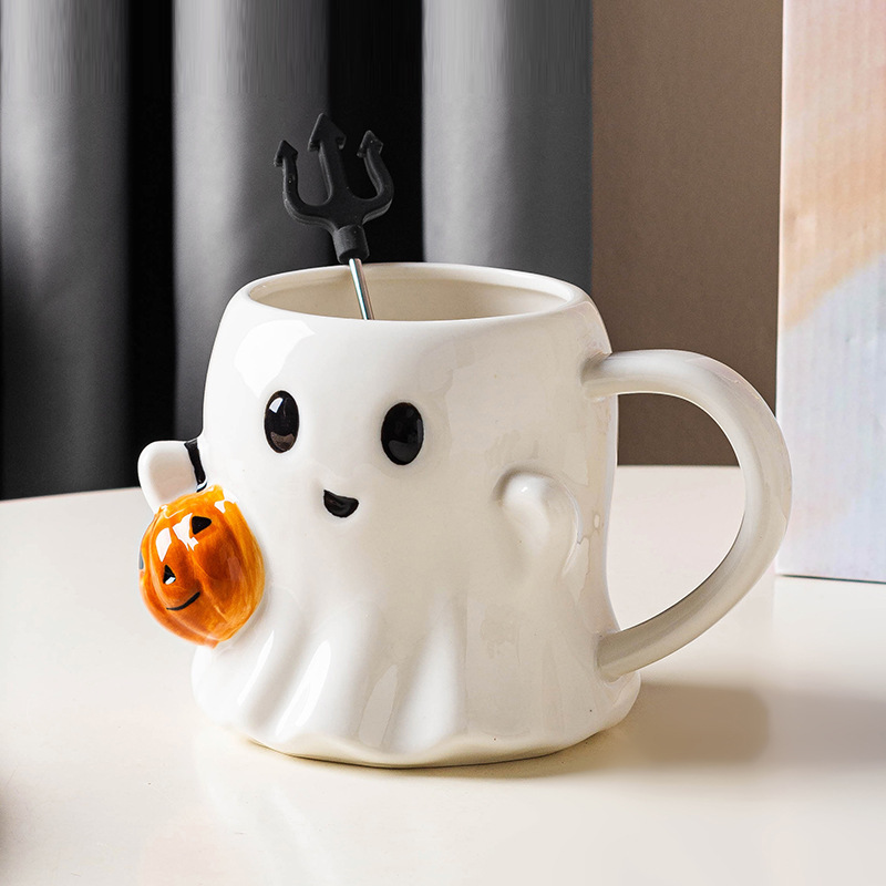 ガールフレンドへのハロウィーンのクリエイティブなセラミックマグ、面白くて実用的なギフト、かわいいマグカップ、男の子への誕生日プレゼント|undefined