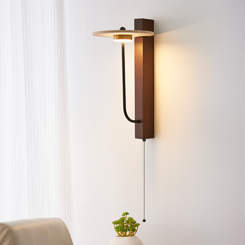 Habitación retro lámpara de pared pasillo lámpara de pared de piedra nórdica dormitorio viento amarillo pasillo medieval de la cabecera de la cama de la cueva japonesa