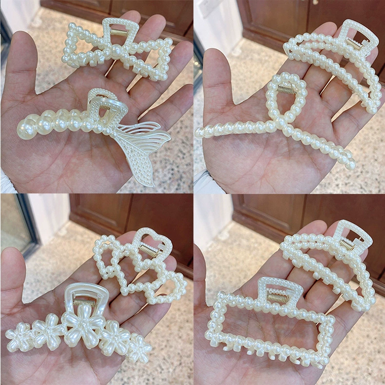 (Торговля через границу) большой crab pin жемчужина, модная заколка для волос, акула, стиль высокого качества, с маленькими мишками