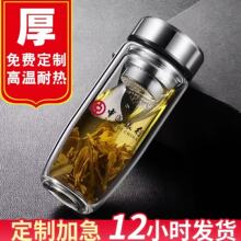 批发广告礼品杯子加厚茶水杯双层高硼硅玻璃杯定制印字logo鹅蛋杯