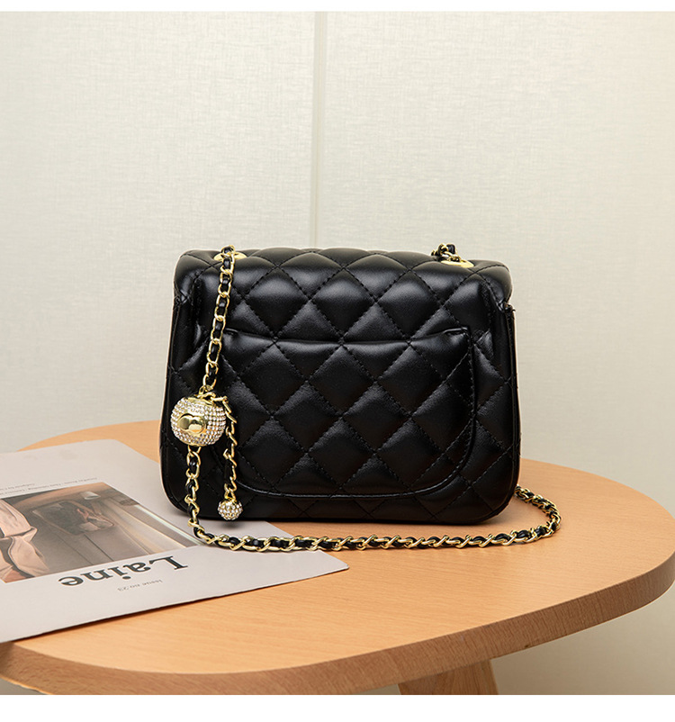 Sac Messenger 2023 été nouveau sac à chaîne en cuir diamant sac à bandoulière élégant et polyvalent sac pour femmes haut de gamme_voghion.com