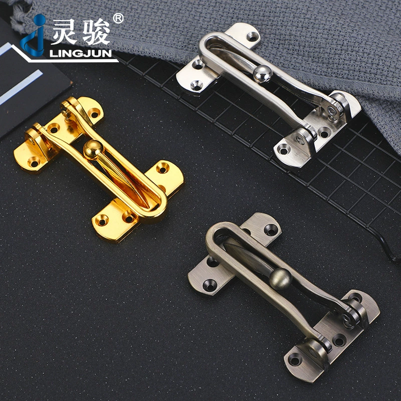 Внутренняя пряжка из цинкового сплава для отеля, утолщенная противоугонная пряжка, защитная противоугонная пряжка, деревянная дверь для спальни, противоугонный замок с болтом