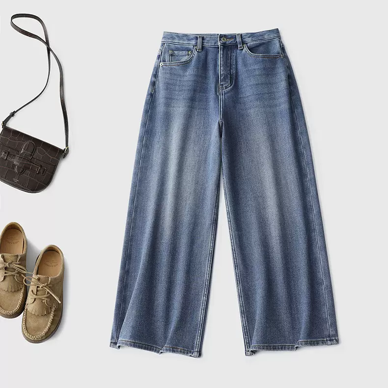 显高10cm显瘦10斤这条加绒牛仔裤全搞定！九分窄版设计太心机