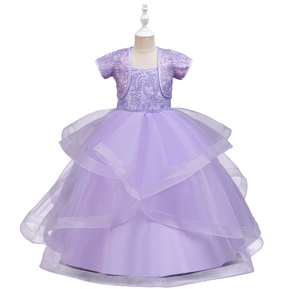 Children's evening dress, small princess costume, jacket, set, for teenagers, lifting effect
