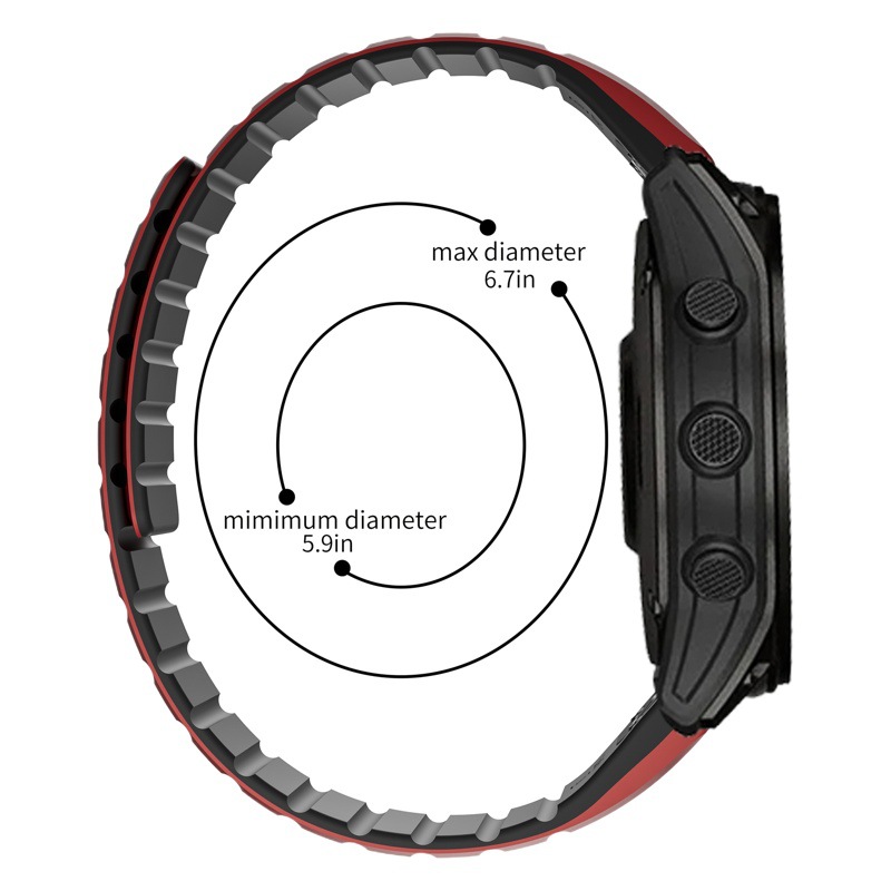 [Yiqixin] adecuado para Garmin fenix3/5/5X/6X/7X Jiaming Correa magnética de silicona de dos colores